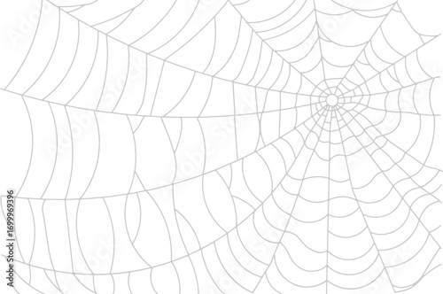 Realistic spider web pattern design, cobweb overlay on transparent background.