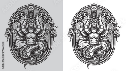 Hydra Monster with Six Heads