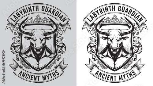 Labyrinth Guardian Minotaur with Celtic Knot