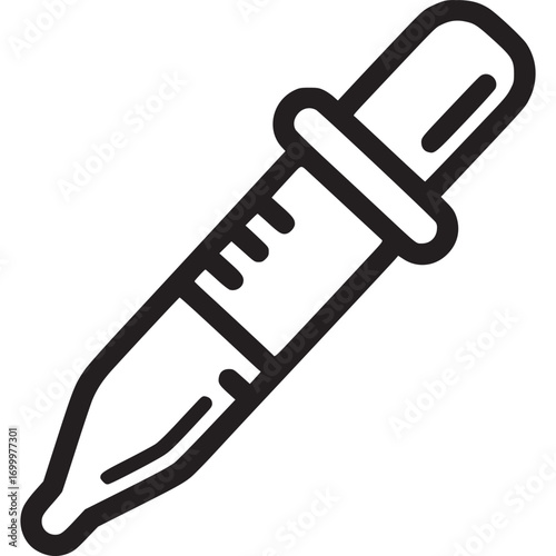 Illustration of a dropper isolated on white background, a tool used in chemistry, medicine, and cosmetics for precise liquid dispensing and application