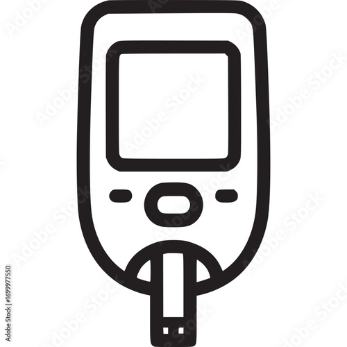Glucometer isolated on white background device for measuring blood glucose levels diabetes monitoring health care concept vector illustration