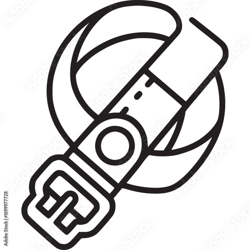 Illustration of a tourniquet isolated on white background, a medical device used to control bleeding by constricting blood vessels, often used in emergency situations and first aid