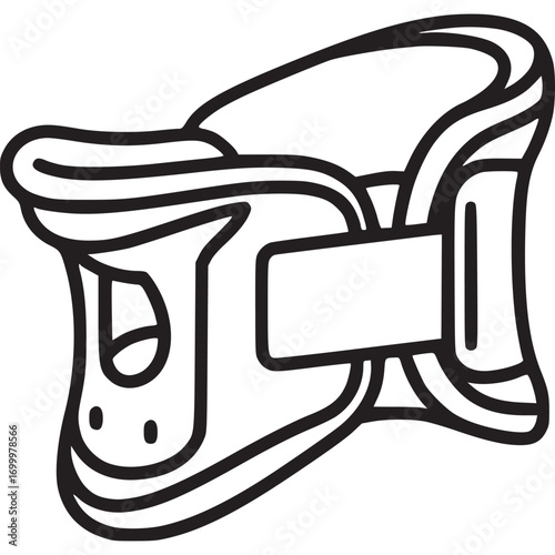 Cervical collar isolated on white background medical device used to support and stabilize the neck after an injury or surgery, helping to reduce pain and promote healing
