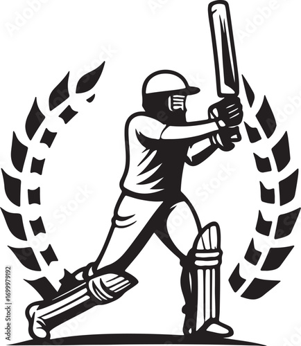vector illustration of a cricket player