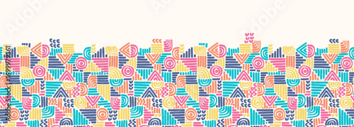 Hand drawn abstract seamless pattern, geometric background, simple style - great for textiles, banners, wallpapers, wrapping - vector design