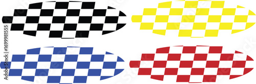racing stripe vector set, race car vector. checkered pattern
