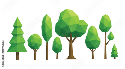 illustration of polygon tree collection