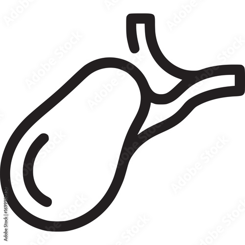 Illustration of a gallbladder isolated on white background the gallbladder is a small, pearshaped organ that stores and concentrates bile produced by the liver