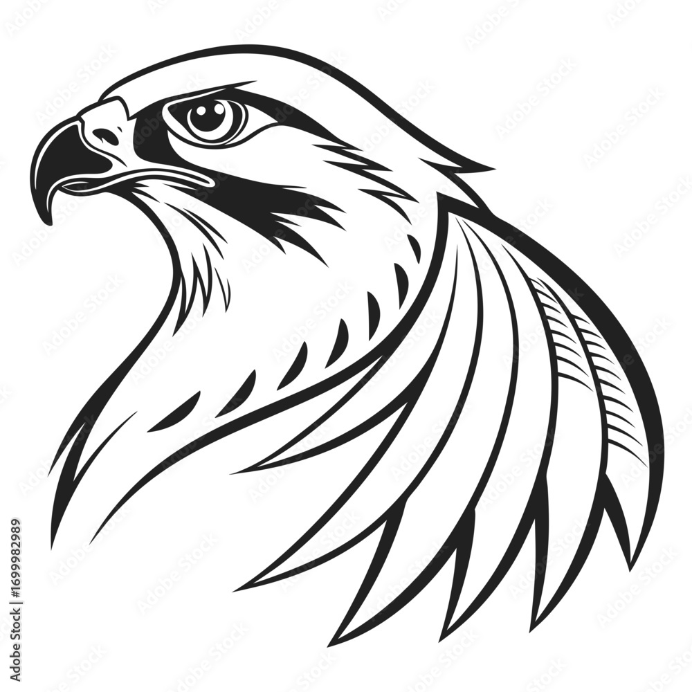 Obraz premium Majestic Eagle Head Vector Illustration.
