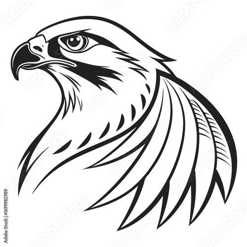 Majestic Eagle Head Vector Illustration.