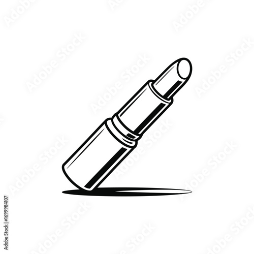 Classic lipstick illustration in black and white