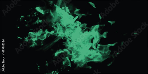 Warm dark green background with relief black material surface.clouds isolated on black background, mist or fog on black. natural background. white crystalline powder on a black background.