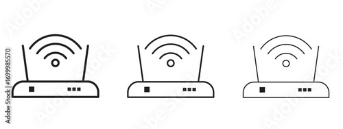 Wifi modem icon with outline style, vector illustration designs