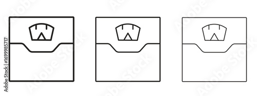 Weight scale icon with outline style, vector illustration designs
