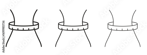Weight loss icon with outline style, vector illustration designs