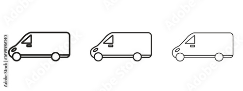 Van icon with outline style, vector illustration designs
