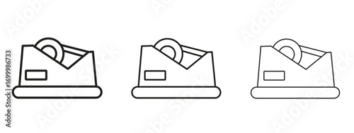 Tape dispenser icon with outline style, vector illustration designs