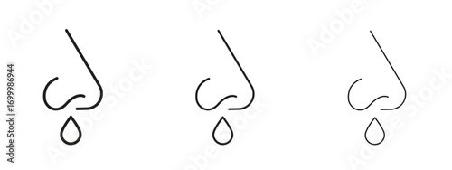 Stuffy nose icon with outline style, vector illustration designs