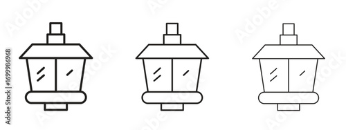 Street lamp icon with outline style, vector illustration designs