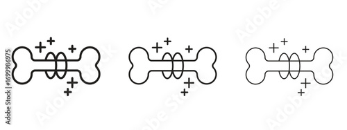 Strong healthy bones icon with outline style, vector illustration designs