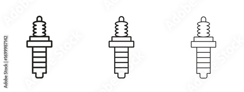 Spark plug icon with outline style, vector illustration designs