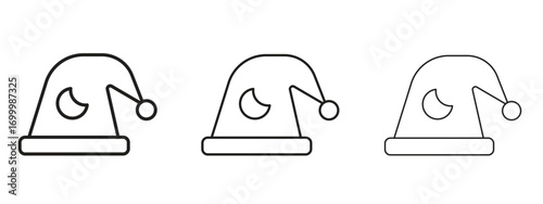 Sleeping Hat icon with outline style, vector illustration designs