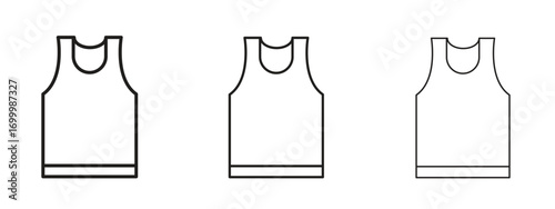 Sleeveless shirt icon with outline style, vector illustration designs