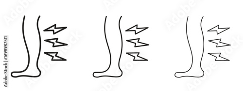 Shin pain icon with outline style, vector illustration designs