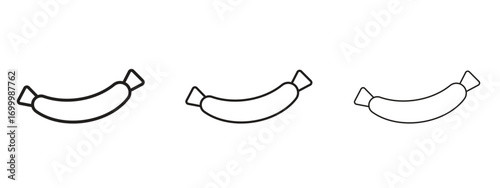 Sausage icon with outline style, vector illustration designs