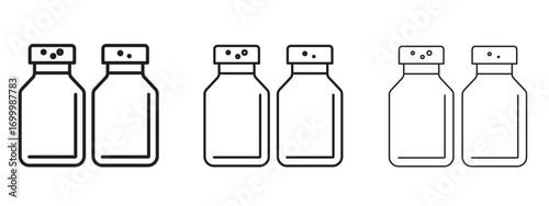 Salt and pepper shakers icon with outline style, vector illustration designs