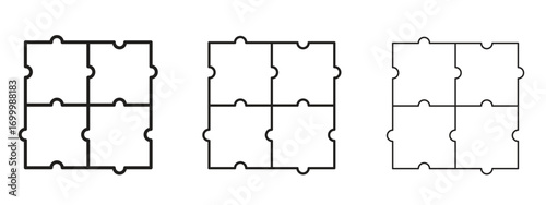 Puzzle icon with outline style, vector illustration designs