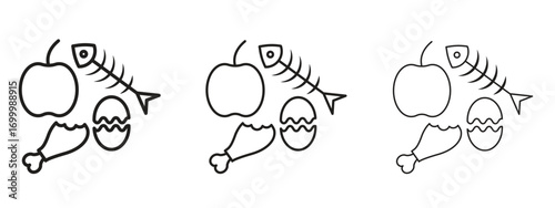 Organic waste icon with outline style, vector illustration designs
