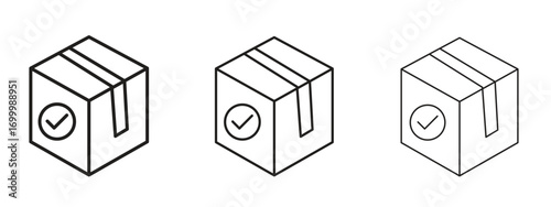 Order receive icon with outline style, vector illustration designs