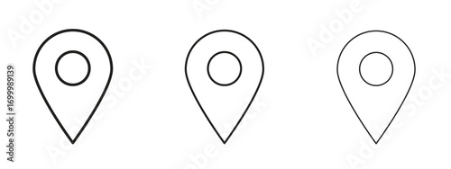 Navigation pin icon with outline style, vector illustration designs