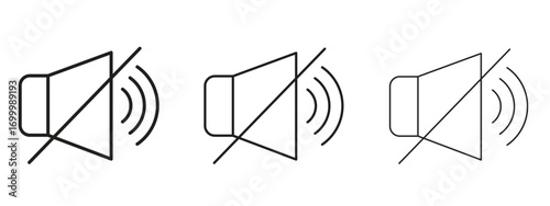 Mute sound icon with outline style, vector illustration designs