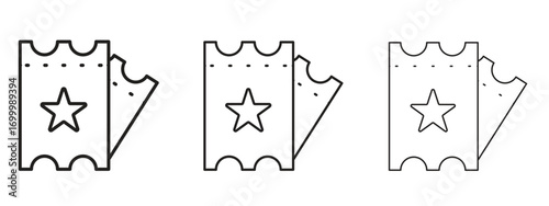 Movie ticket icon with outline style, vector illustration designs