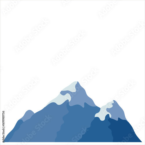 Flat Ice Mountain Vector Flat Illustration