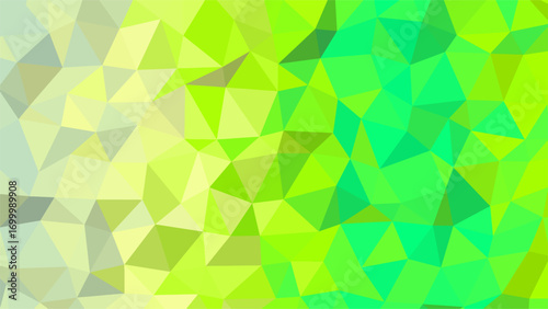 Abstract Geometric Polygonal Background with Bright Lime Green and Yellow Hues low poly