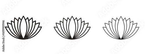 Lotus icon with outline style, vector illustration designs