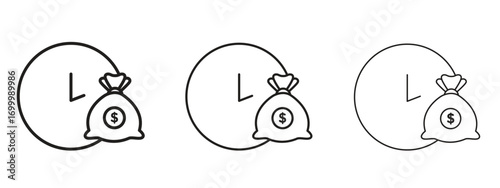 Long term investment icon with outline style, vector illustration designs
