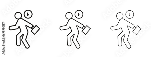 Late icon with outline style, vector illustration designs