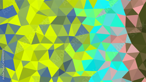 Abstract Geometric Polygonal Background with Yellow Blue Pink and Brown Tones low poly