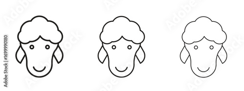 Lamb icon with outline style, vector illustration designs