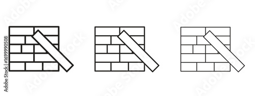 Jenga icon with outline style, vector illustration designs