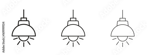 Hanging light icon with outline style, vector illustration designs