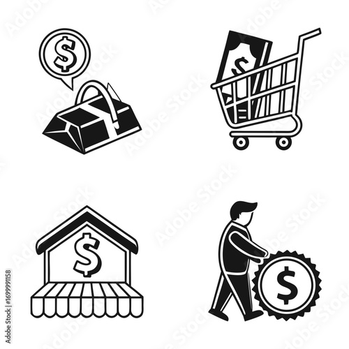 shopping icon set