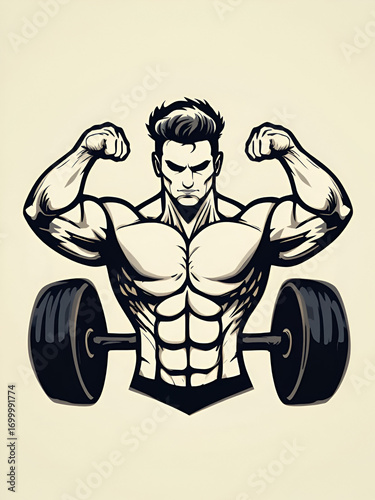 Biceps. Muscle icon. Gym logo. Vector illustration