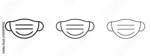 Face mask icon with outline style, vector illustration designs