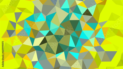 Colorful Low Poly Abstract Geometric Pattern with Yellow Teal and Orange Hues background polygonal