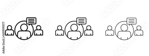Expert opinion icon with outline style, vector illustration designs